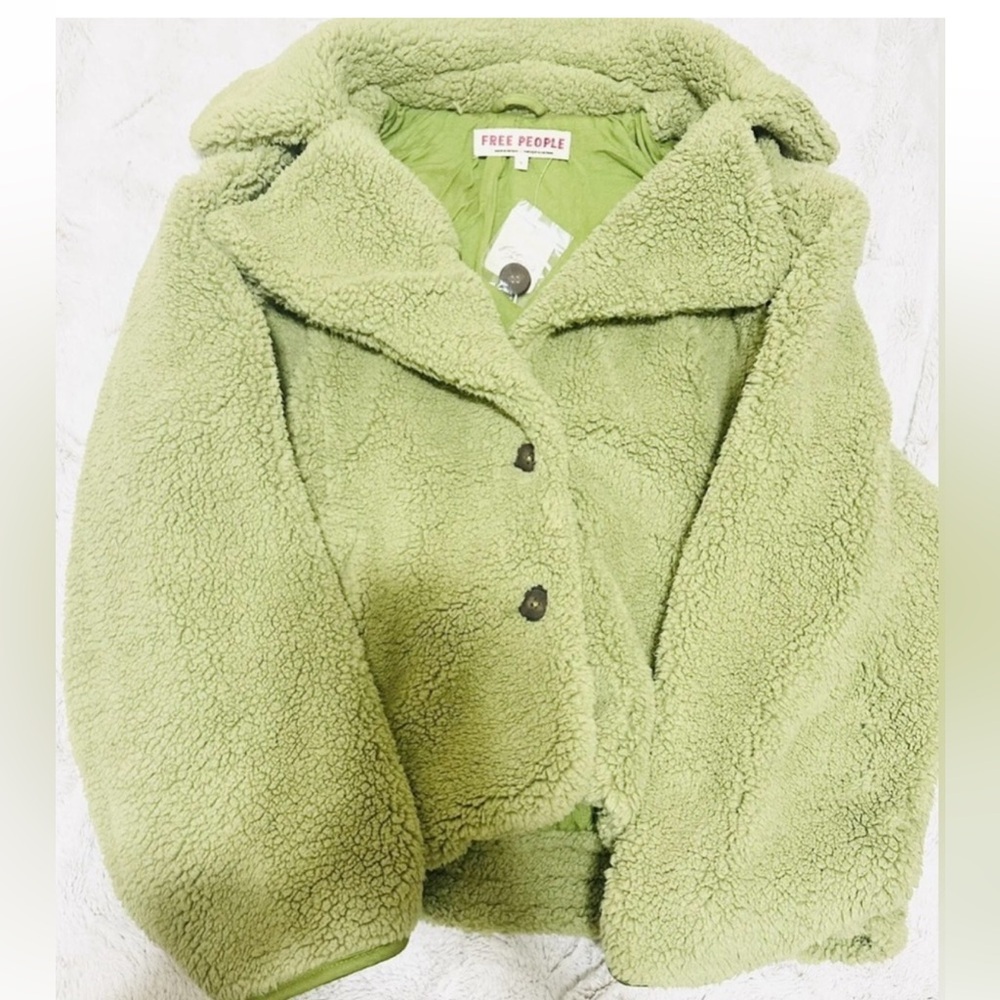 NWT FREE PEOPLE "THE JOPLIN" COZIEST JACKET IN SWEET PISTACHIO - Picture 6 of 6
